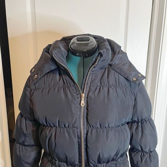 Massimo Dutti Made in Italy Duck Down Sports Hooded Zip Pocket Puffer Coat - Picture 8 of 15